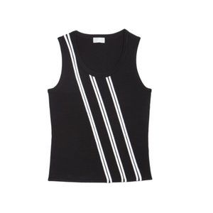 Black and white sleeveless top